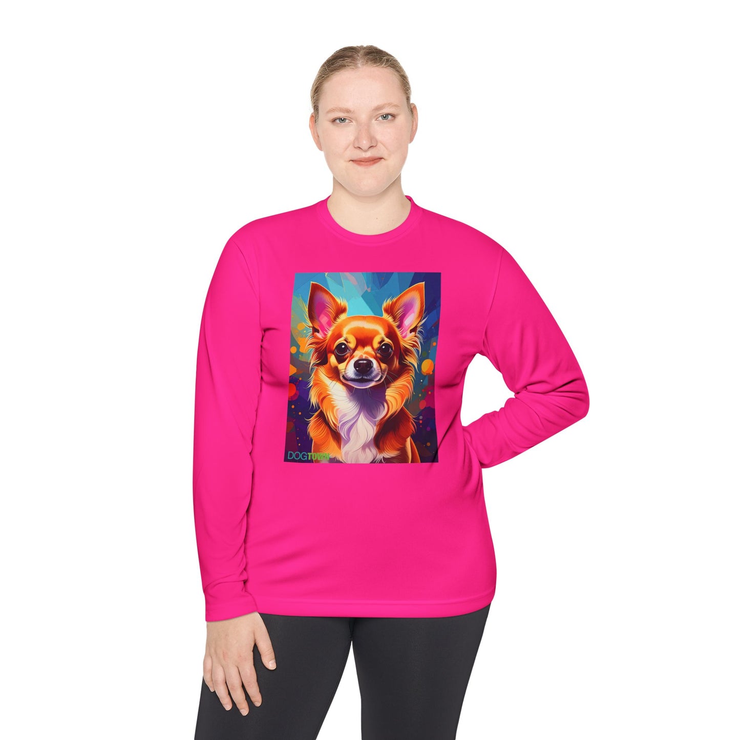 Pup Art Canvas Sport Long Sleeve Tee (Chihuahua)