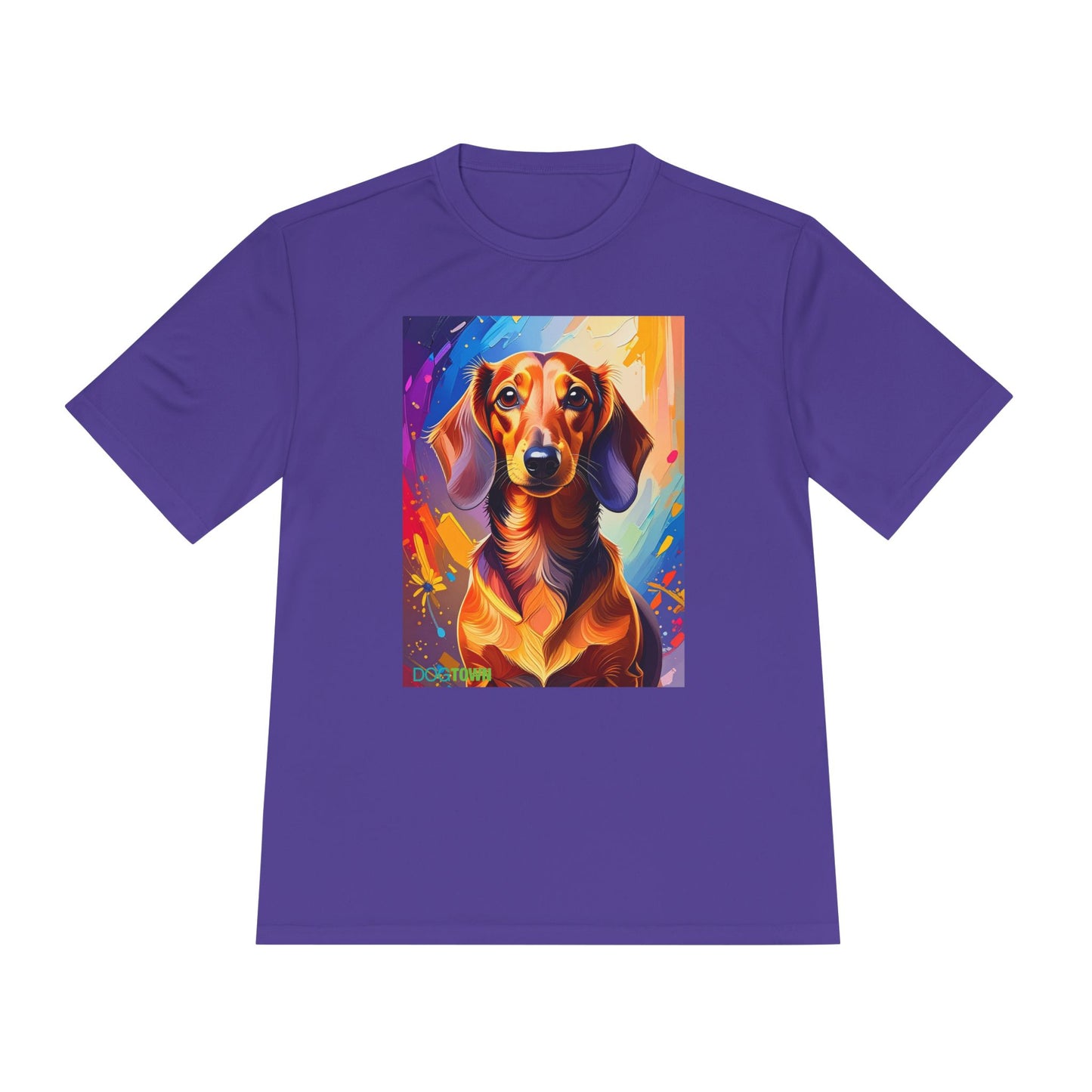 Pup Art Canvas Unisex Moisture Wicking Tee (Dachshund)