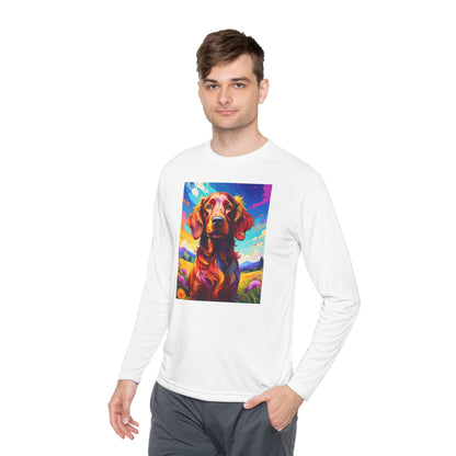 Pup Art Canvas Sport Long Sleeve Tee (Irish Setter)