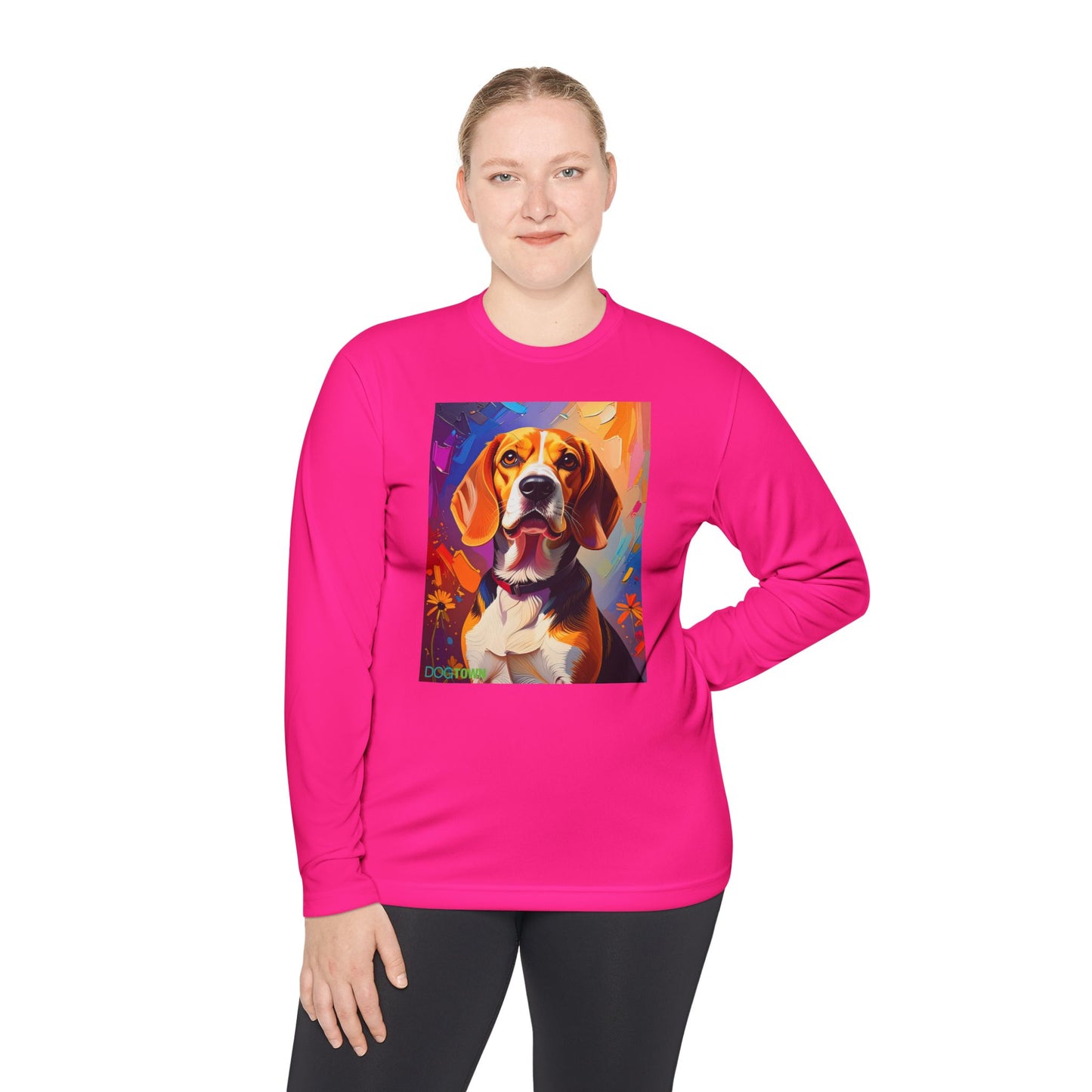 Pup Art Canvas Sport Long Sleeve Tee (Beagle)