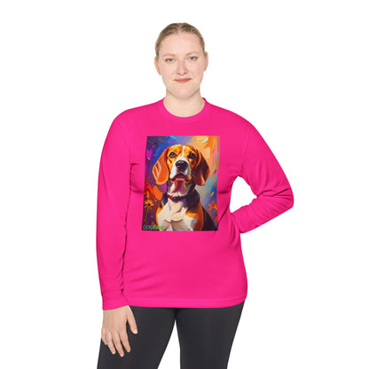 Pup Art Canvas Sport Long Sleeve Tee (Beagle)