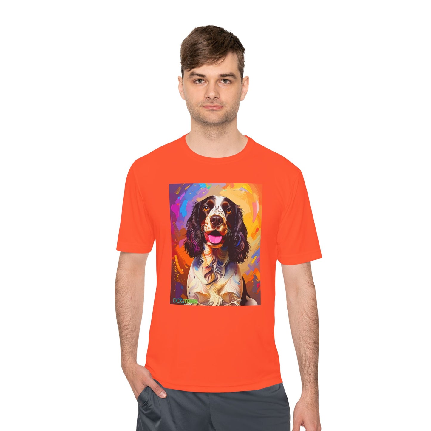 Pup Art Canvas Unisex Moisture Wicking Tee (English Springer Spaniel - 3)