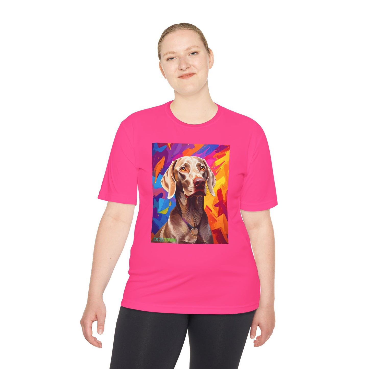 Pup Art Canvas Unisex Moisture Wicking Tee (Weimaraner)