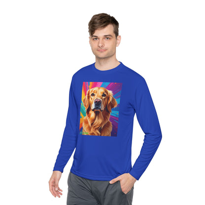 Pup Art Canvas Sport Long Sleeve Tee (Golden Retriever)