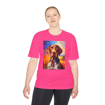 Pup Art Canvas Unisex Moisture Wicking Tee (German Shorthaired Pointer)