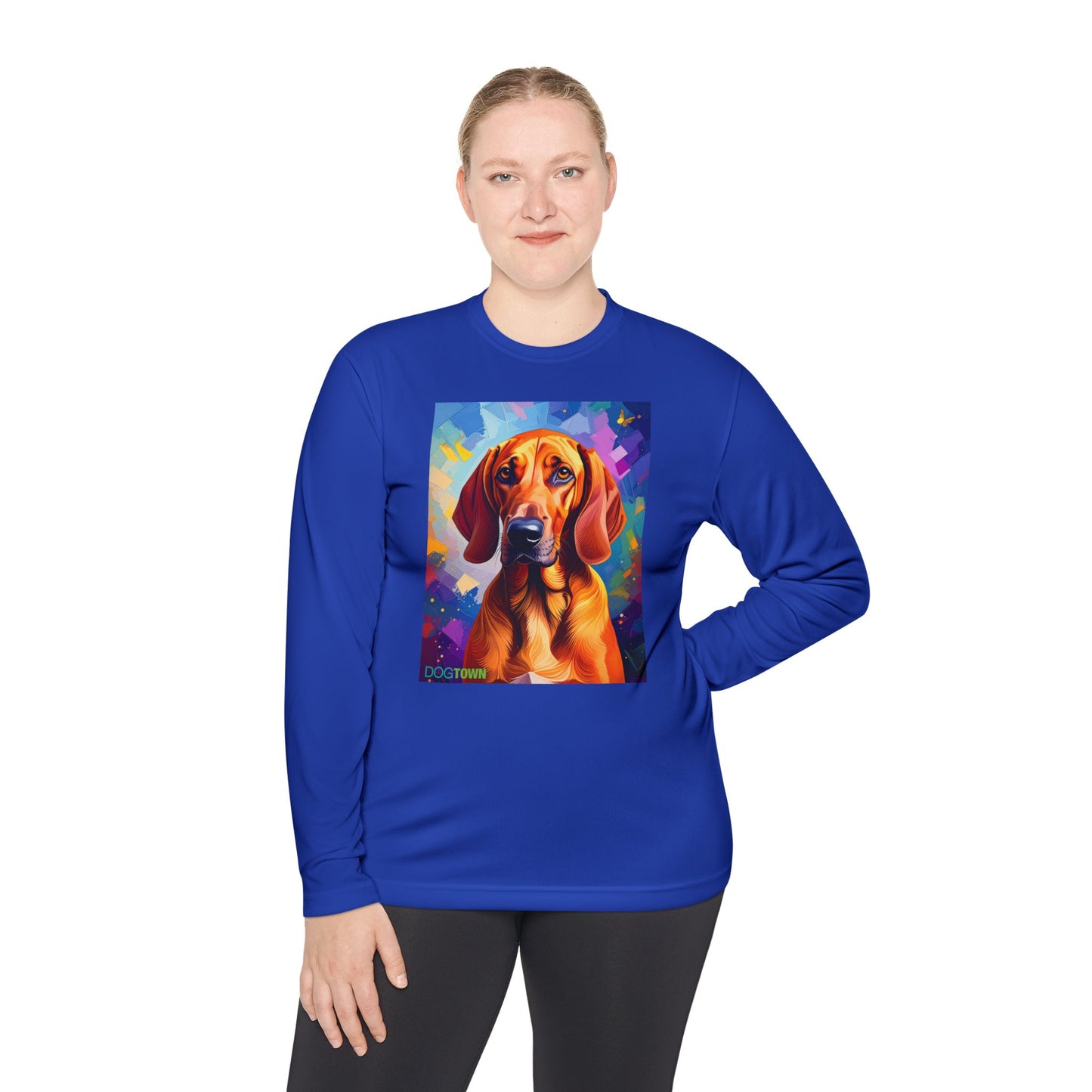 Pup Art Canvas Sport Long Sleeve Tee (Redbone Coonhound)