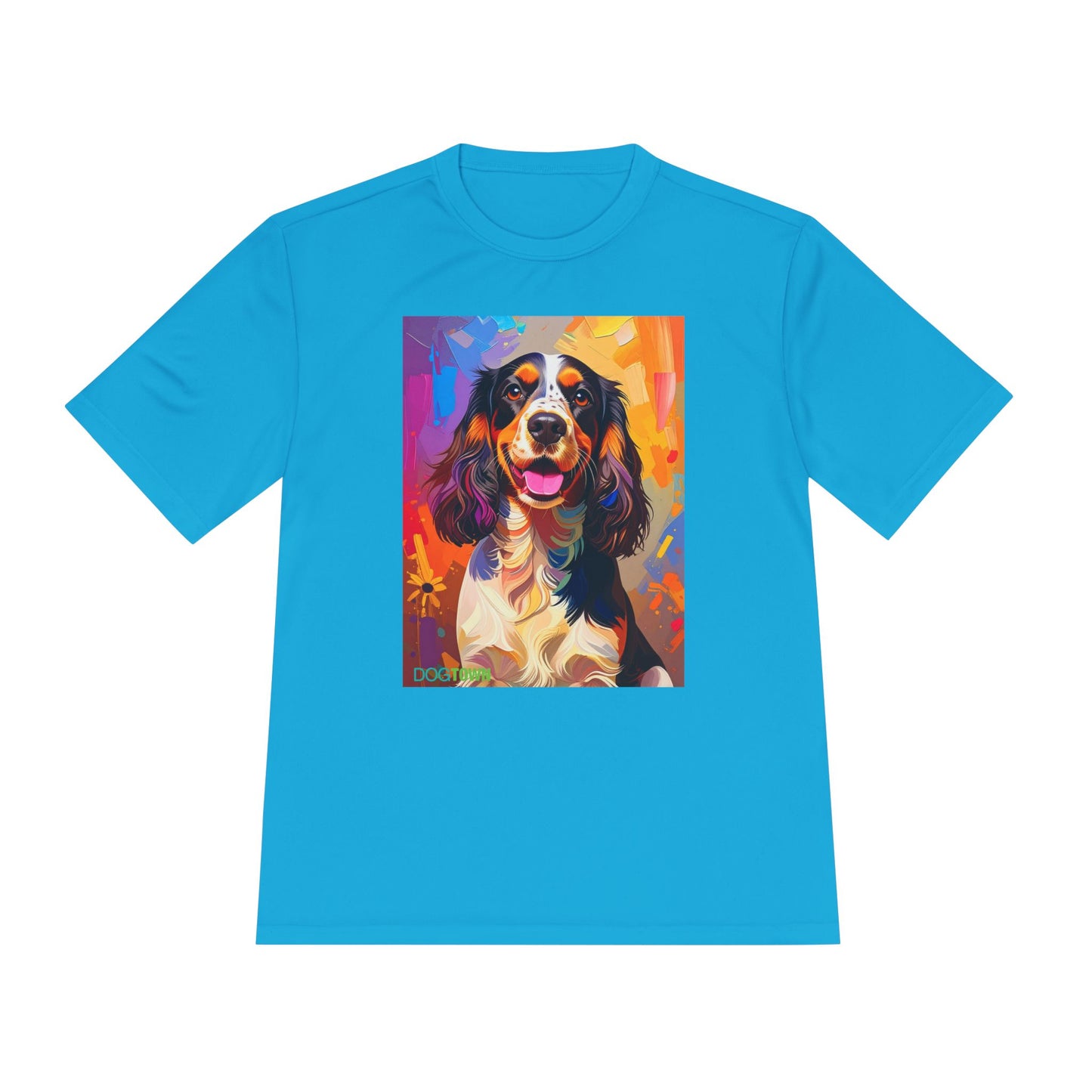 Pup Art Canvas Unisex Moisture Wicking Tee (English Springer Spaniel - 1)