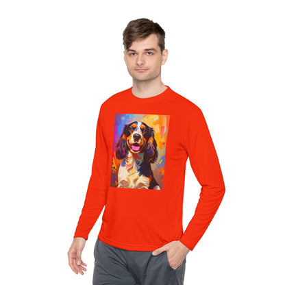 Pup Art Canvas Sport Long Sleeve Tee (English Springer Spaniel - 1)