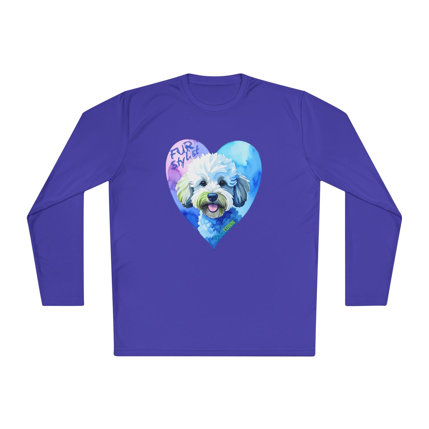 Dogtown Fur Stylist Groomer Long Sleeve Shirt (Doodle with Heart)