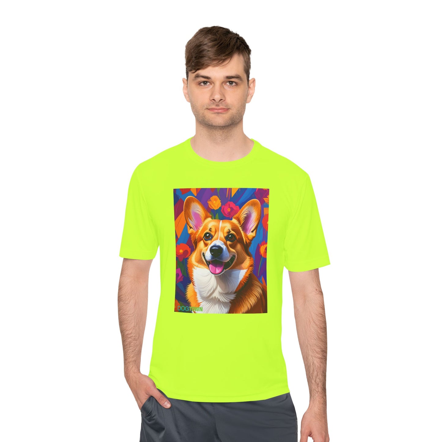 Pup Art Canvas Unisex Moisture Wicking Tee (Corgi)