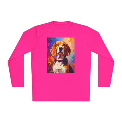 Pup Art Canvas Sport Long Sleeve Tee (Beagle)