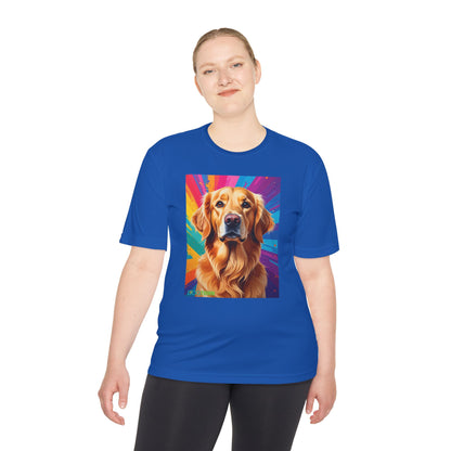 Pup Art Canvas Unisex Moisture Wicking Tee (Golden Retriever)