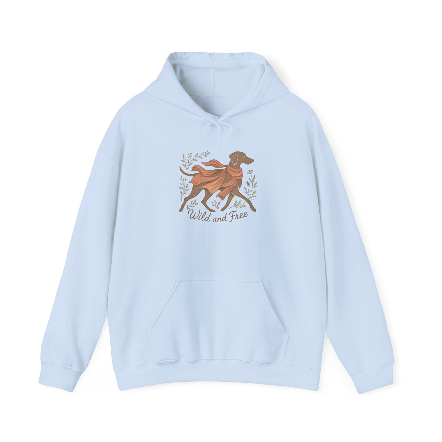 Dogtown Boho Revival "Wild and Free" Unisex Heavy Blend™ Hooded Sweatshirt (Weimaraner)
