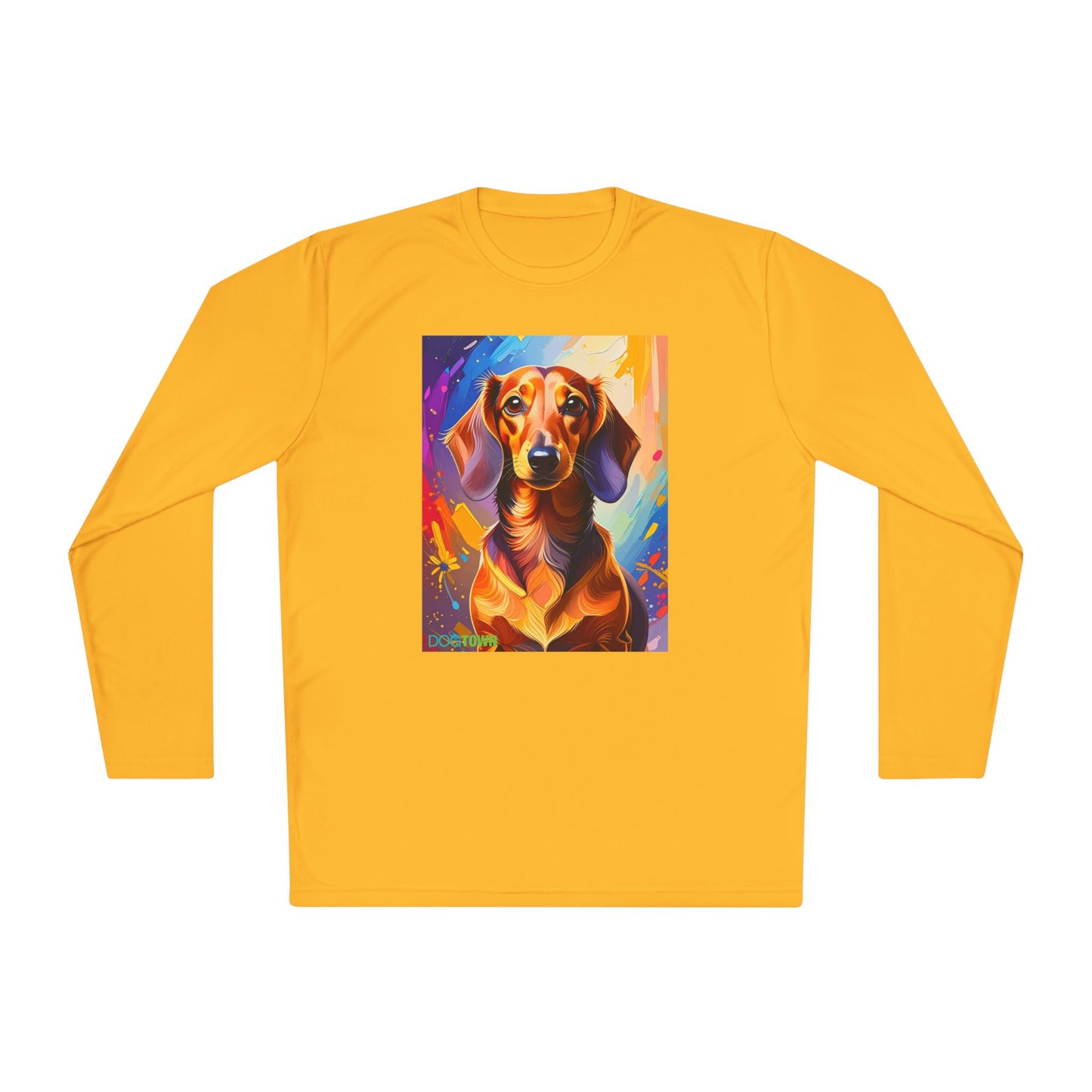 Pup Art Canvas Sport Long Sleeve Tee (Dachshund)