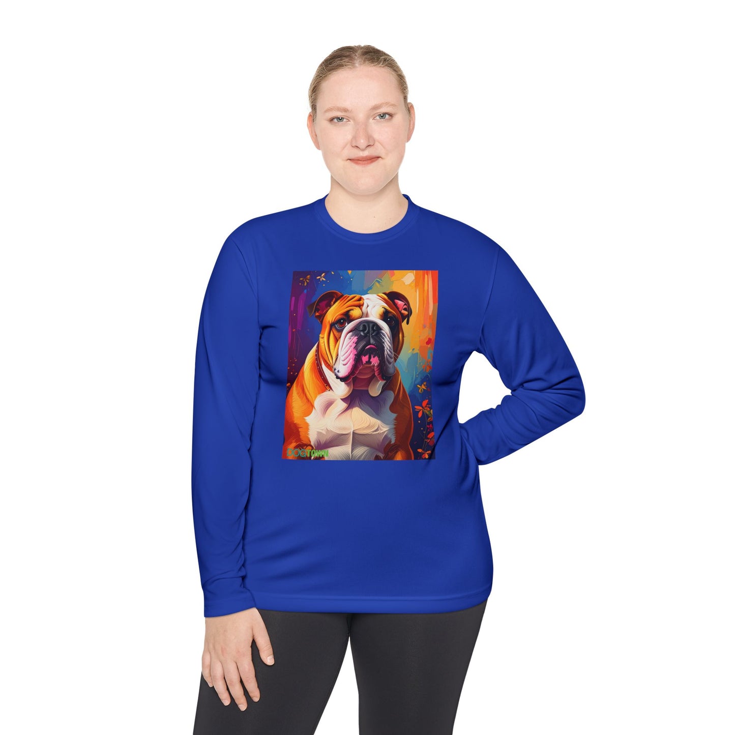 Pup Art Canvas Sport Long Sleeve Tee (English Bulldog)