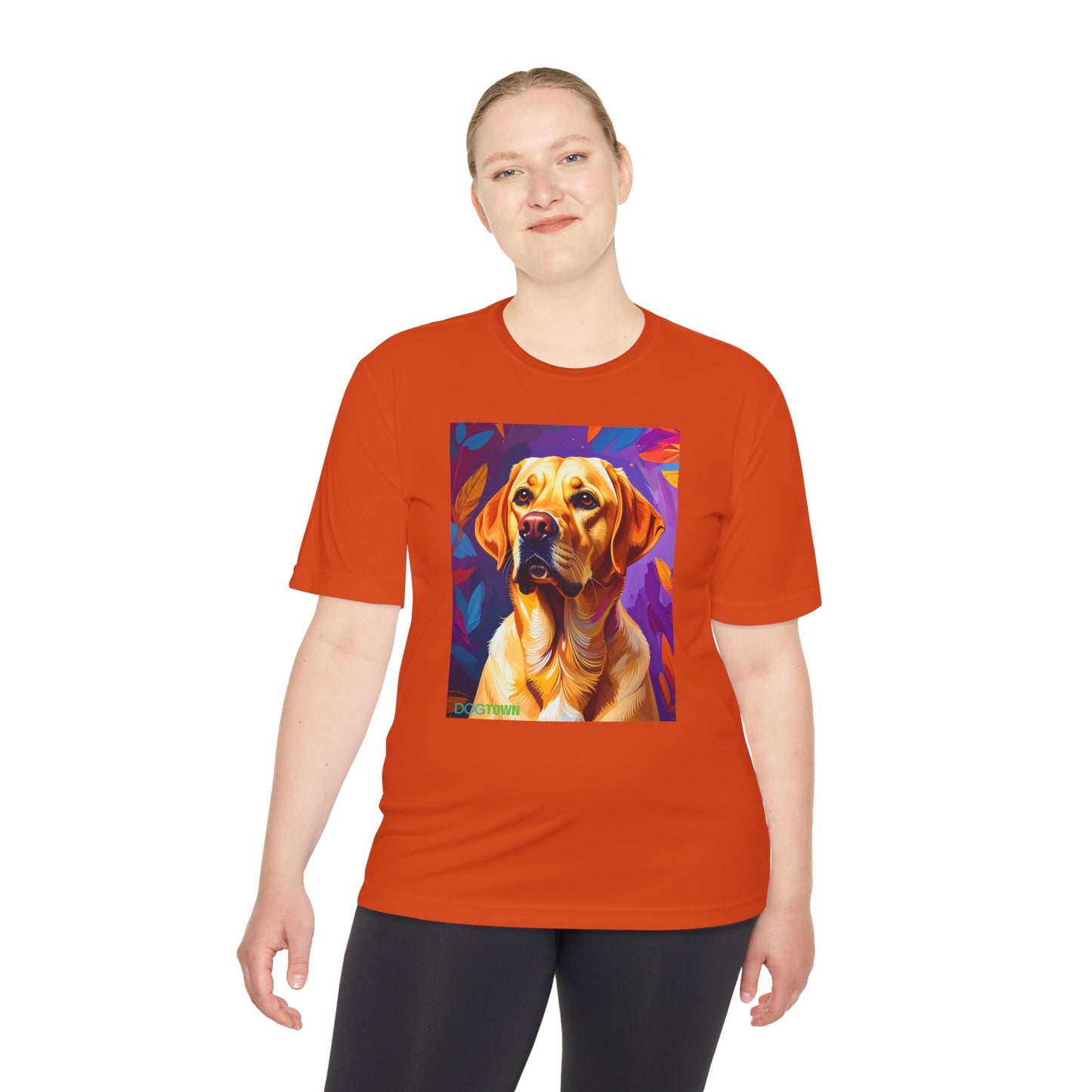 Pup Art Canvas Unisex Moisture Wicking Tee (Yellow Lab)