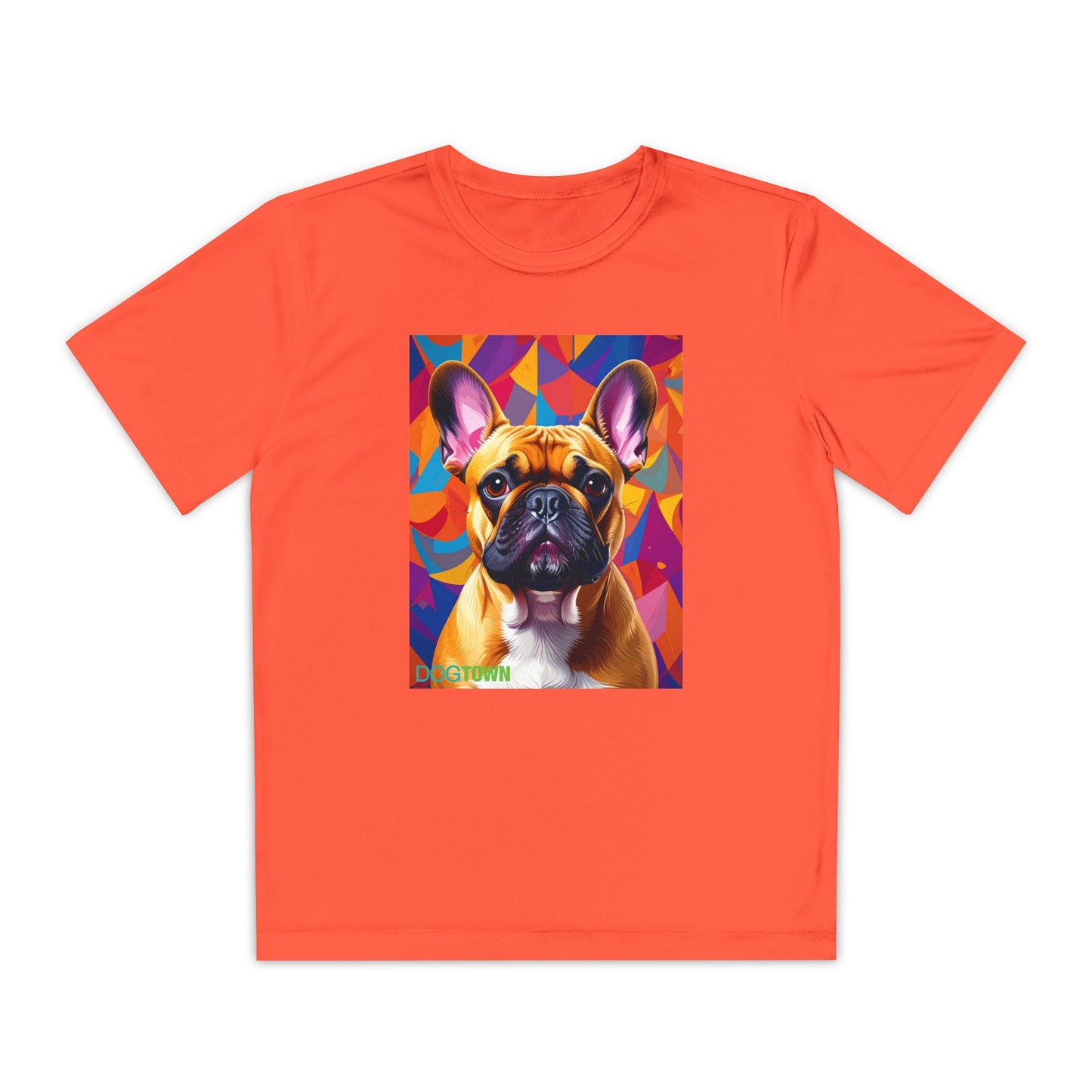 Pup Art Canvas - Kid's Sport Short Sleeve Tee (French Bulldog)