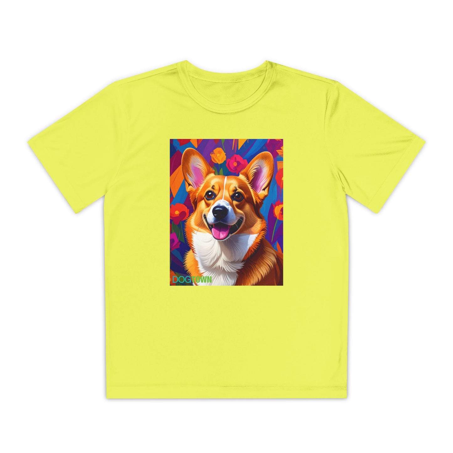 Pup Art Canvas - Kid's Sport Short Sleeve Tee (Corgi)