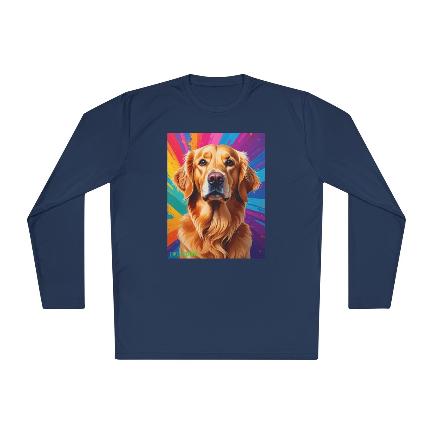 Pup Art Canvas Sport Long Sleeve Tee (Golden Retriever)