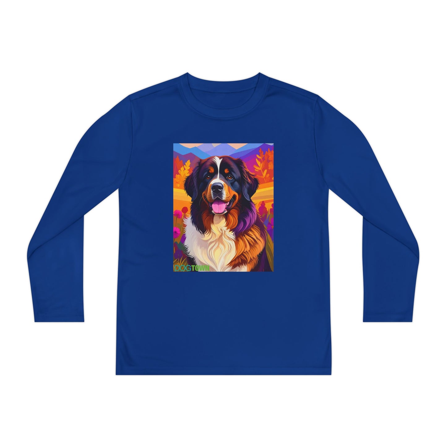 Pup Art Canvas - Kid's Sport Long Sleeve Tee (Bernese Mountain Dog)