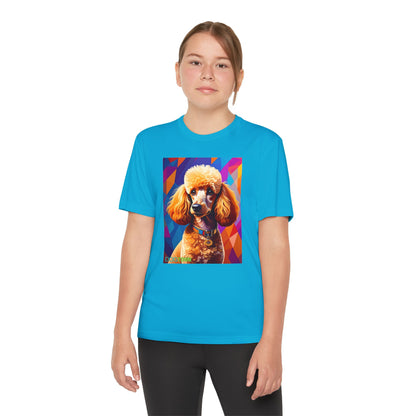 Pup Art Canvas - Kid's Sport Short Sleeve Tee (Toy Poodle)