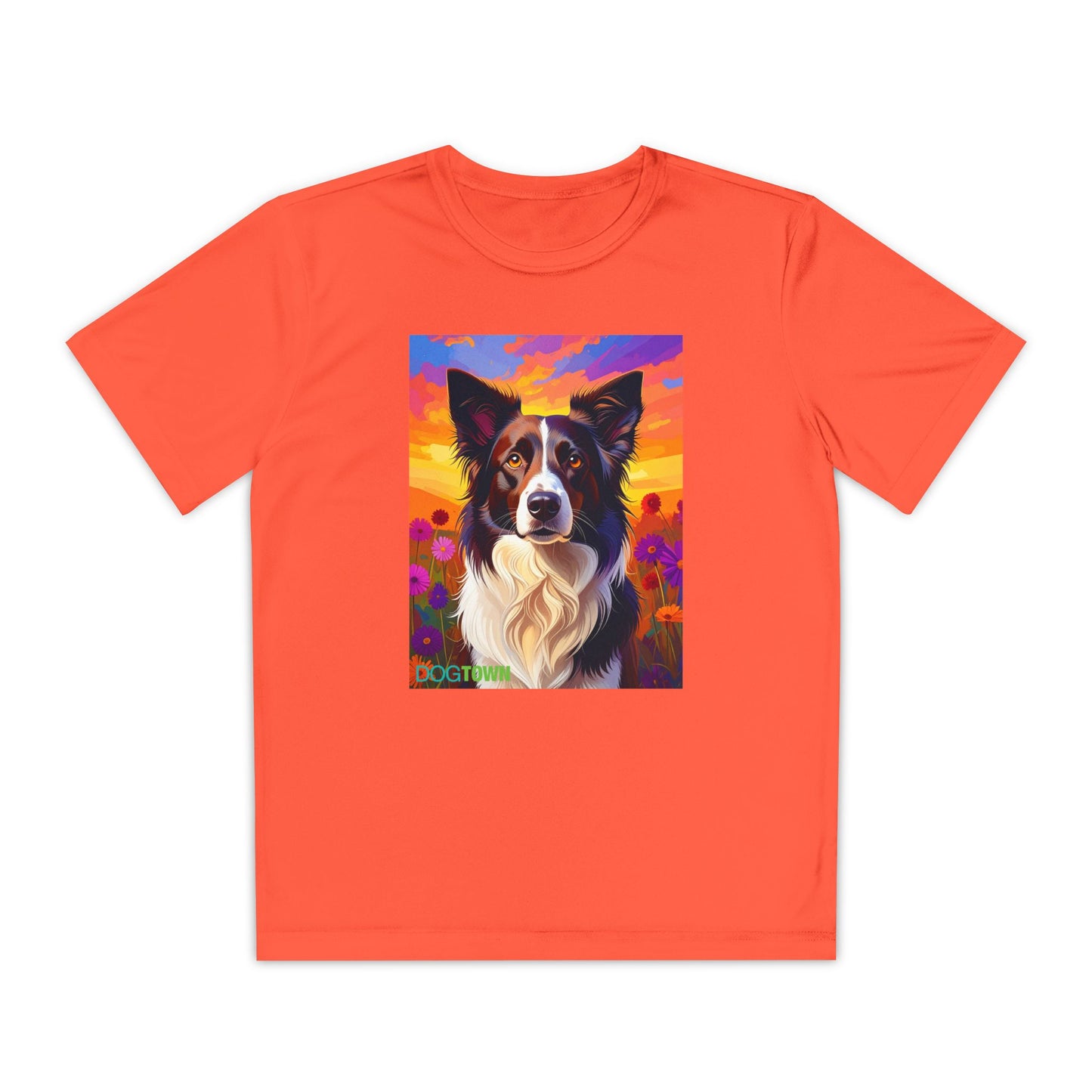 Pup Art Canvas - Kid's Sport Short Sleeve Tee (Border Collie)