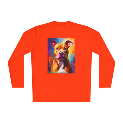 Pup Art Canvas Sport Long Sleeve Tee (Pit Bull)