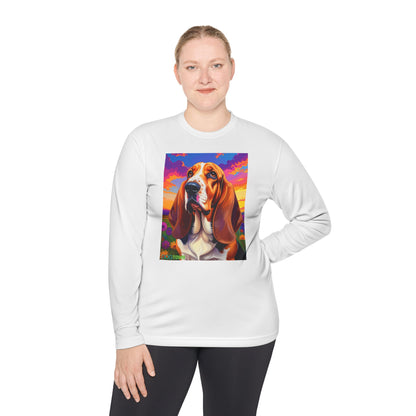 Pup Art Canvas Sport Long Sleeve Tee (Basset Hound)