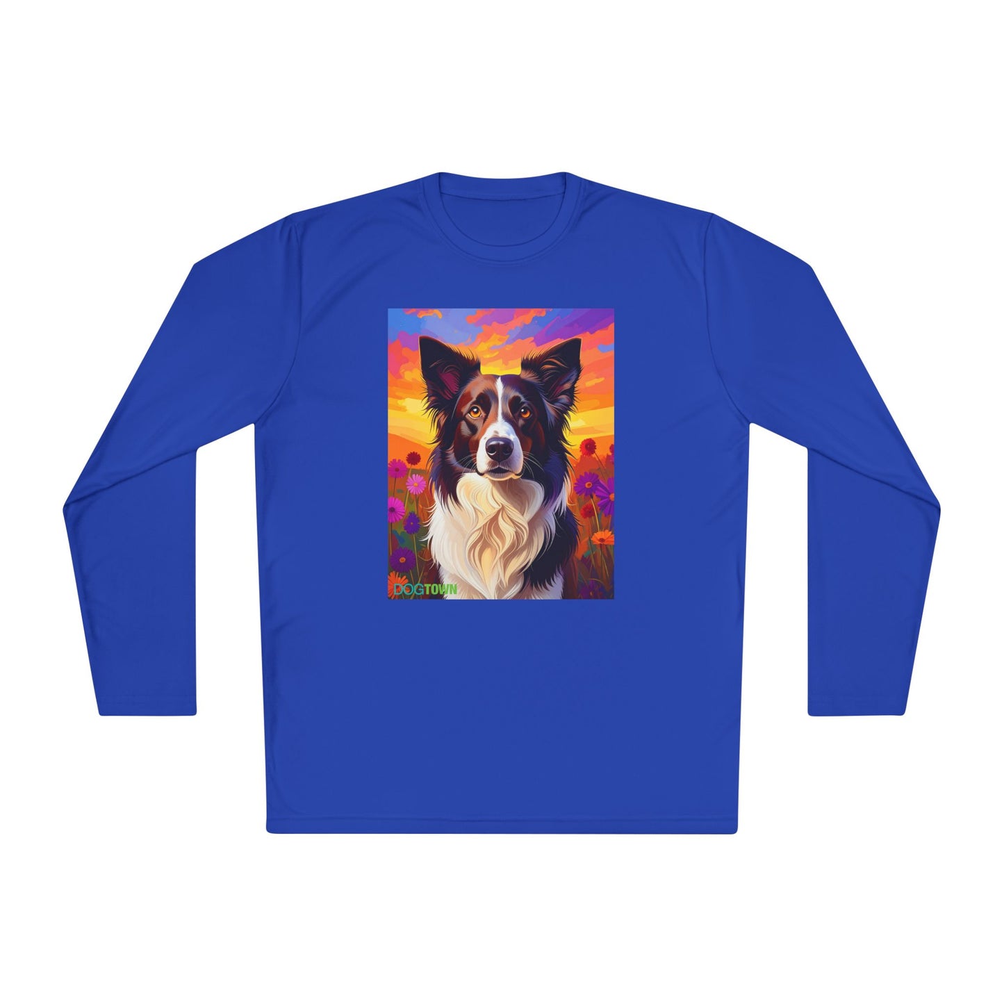 Pup Art Canvas Sport Long Sleeve Tee (Border Collie)