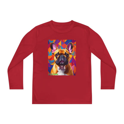 Pup Art Canvas - Kid's Sport Long Sleeve Tee (French Bulldog)