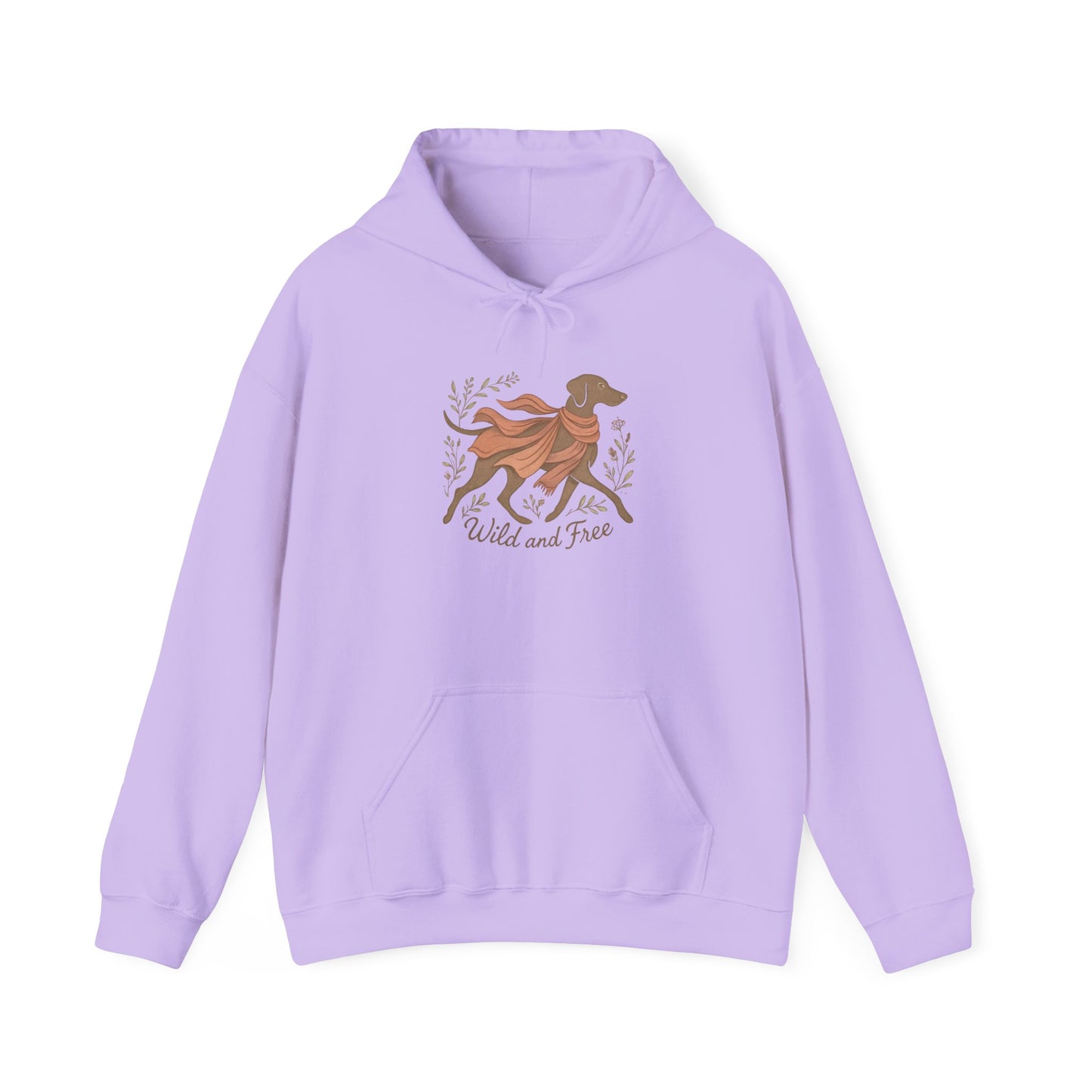 Dogtown Boho Revival "Wild and Free" Unisex Heavy Blend™ Hooded Sweatshirt (Weimaraner)