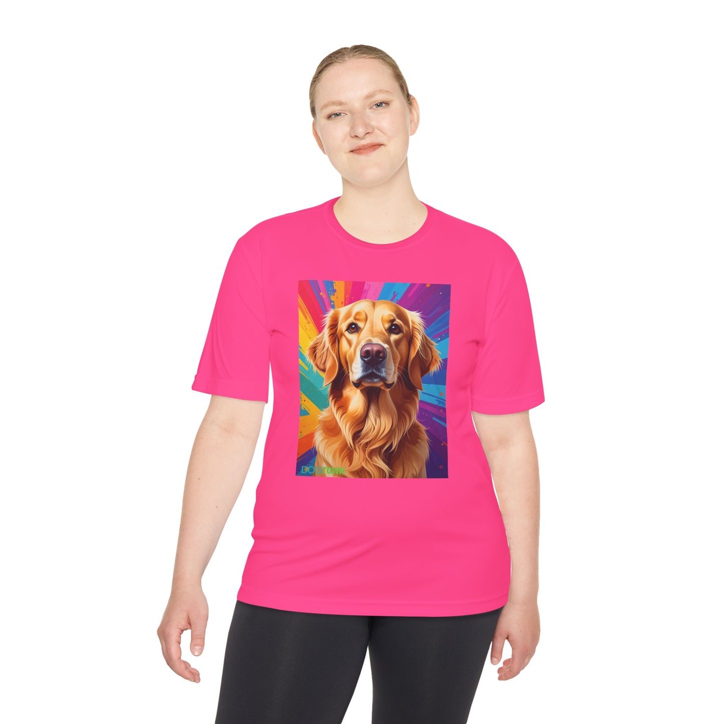 Pup Art Canvas Unisex Moisture Wicking Tee (Golden Retriever)