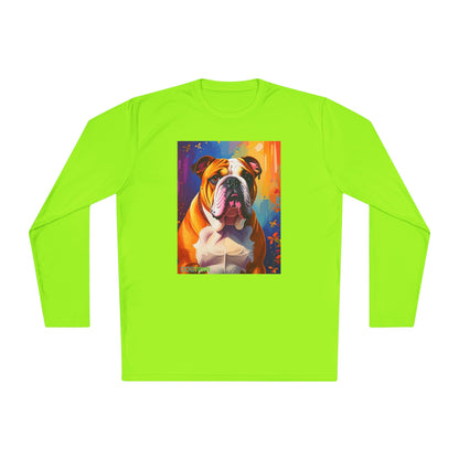 Pup Art Canvas Sport Long Sleeve Tee (English Bulldog)