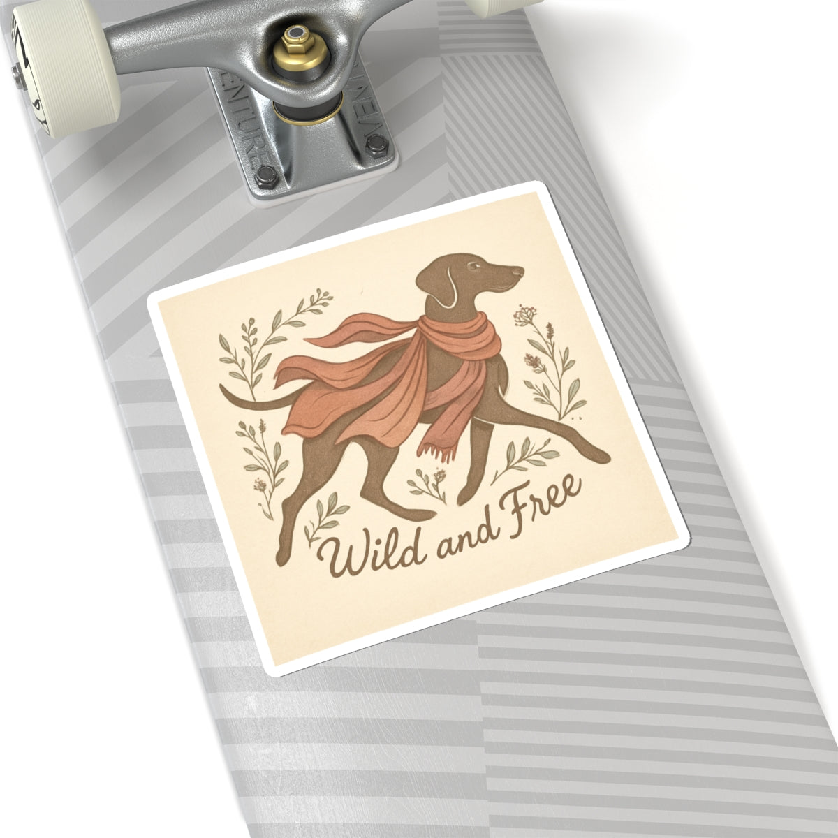 Dogtown Boho Revival "Wild and Free" Kiss-Cut Stickers (Weimaraner)