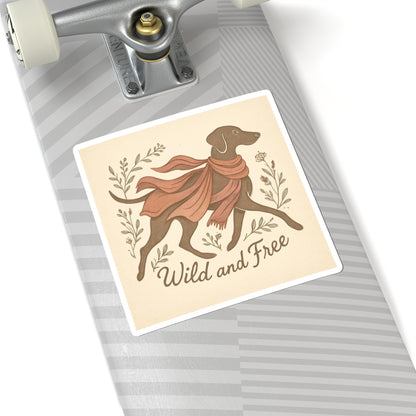 Dogtown Boho Revival "Wild and Free" Kiss-Cut Stickers (Weimaraner)