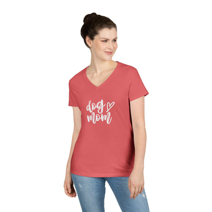 Dog Mom V-Neck T-Shirt, Cute Pet Lover Gift, Dog Lover Tee, Canine Mom Shirt, Casual Dog Apparel