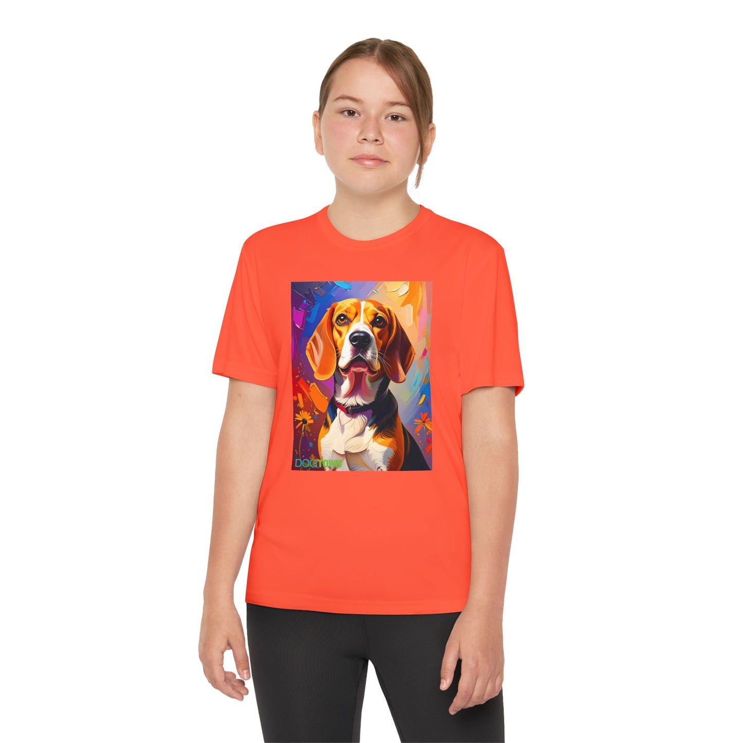 Pup Art Canvas - Kid's Sport Short Sleeve Tee (Beagle)
