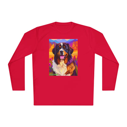 Pup Art Canvas Sport Long Sleeve Tee (Bernese Mountain Dog)