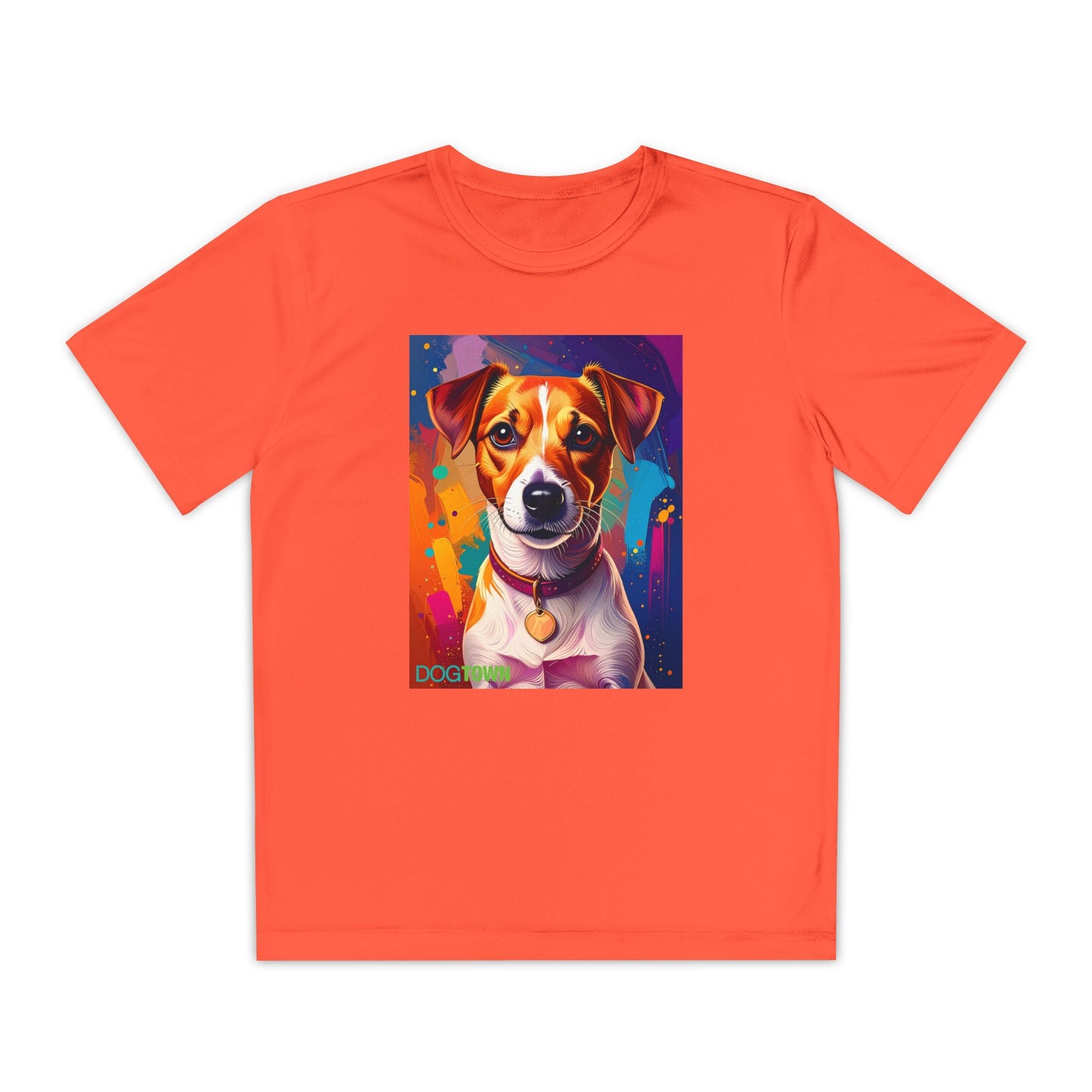 Pup Art Canvas - Kid's Sport Short Sleeve Tee (Jack Russell Terrier)