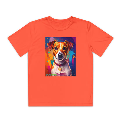 Pup Art Canvas - Kid's Sport Short Sleeve Tee (Jack Russell Terrier)