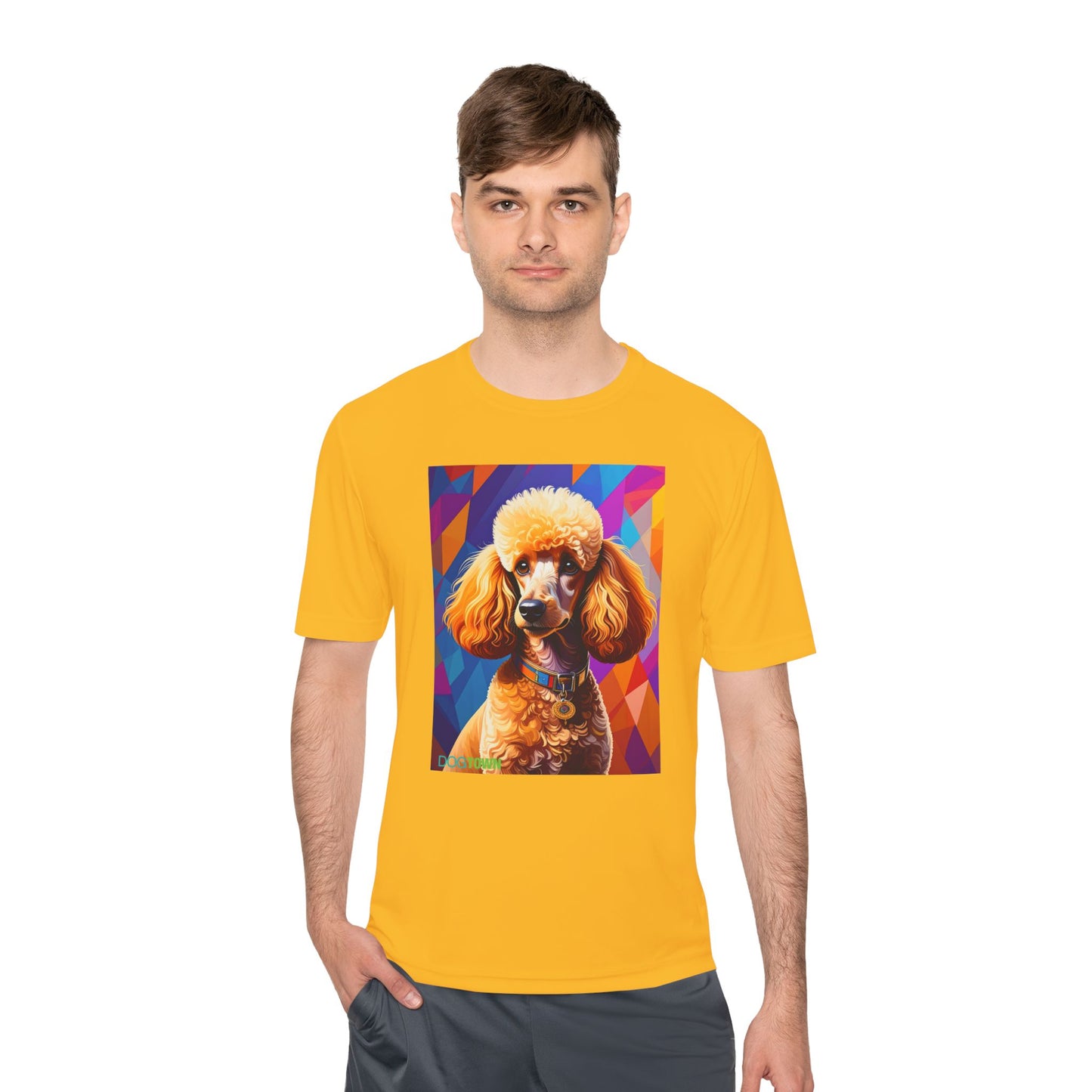 Pup Art Canvas Unisex Moisture Wicking Tee (Mini Poodle)