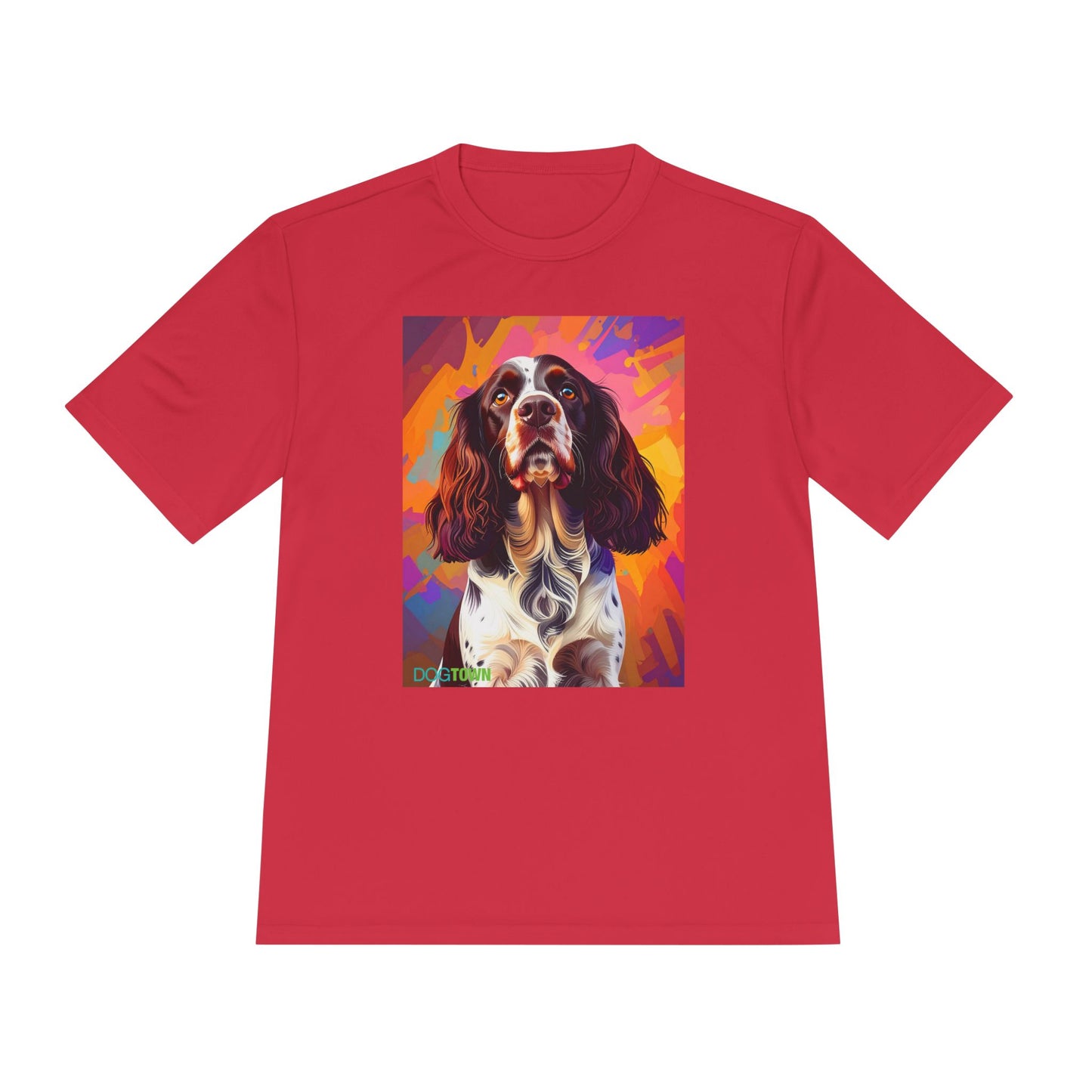 Pup Art Canvas Unisex Moisture Wicking Tee (English Springer Spaniel - 2)