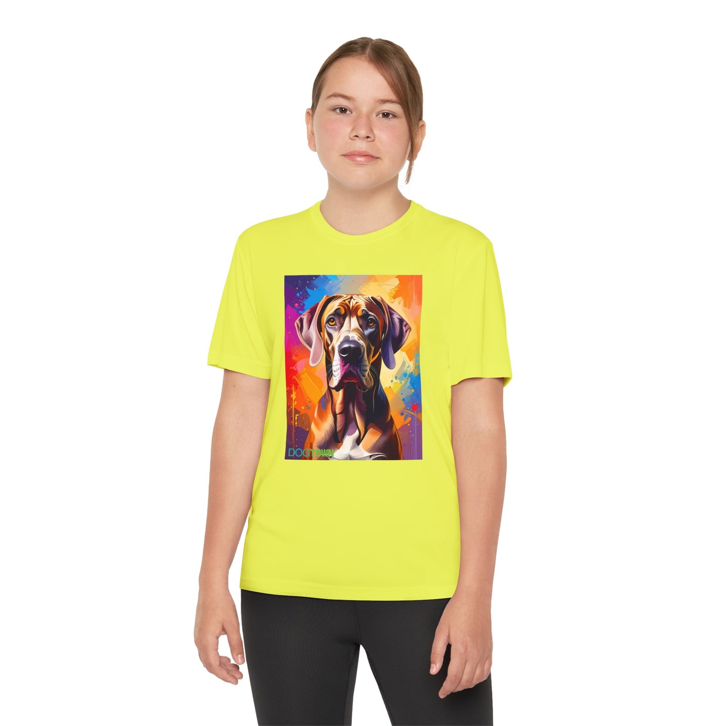 Pup Art Canvas - Kid's Sport Short Sleeve Tee (Great Dane)