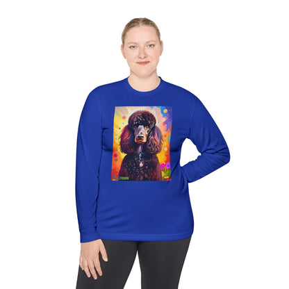 Pup Art Canvas Sport Long Sleeve Tee (Poodle Standard)