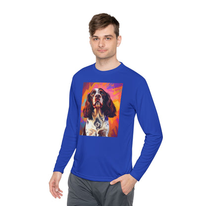Pup Art Canvas Sport Long Sleeve Tee (English Springer Spaniel - 2)