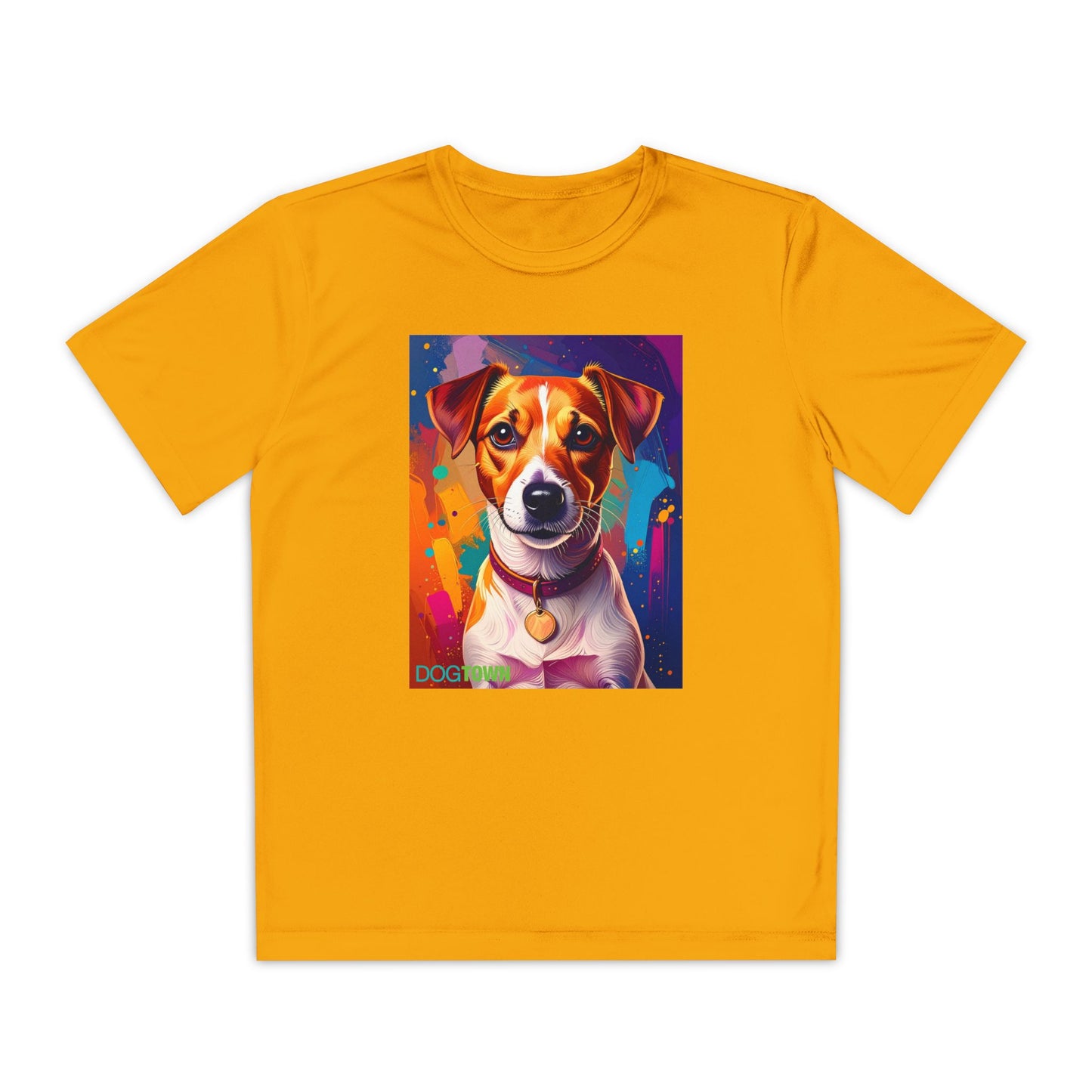 Pup Art Canvas - Kid's Sport Short Sleeve Tee (Jack Russell Terrier)