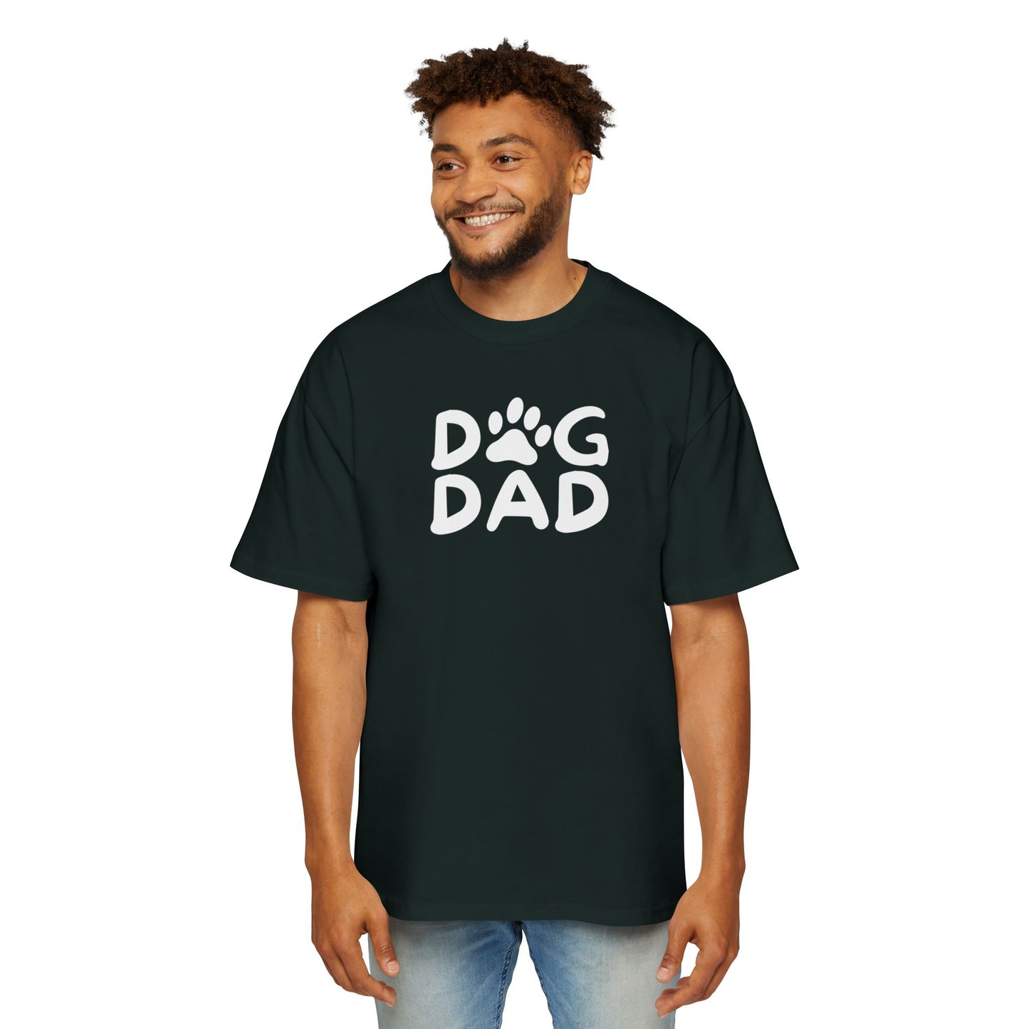 Dog Dad Heavy Oversized Tee, Perfect Gift for Dog Lovers, Casual Comfort, Father's Day, Pet Parent Apparel