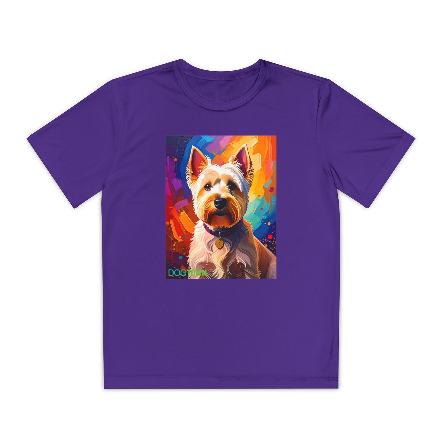 Pup Art Canvas - Kid's Sport Short Sleeve Tee (West Highland White Terrier)