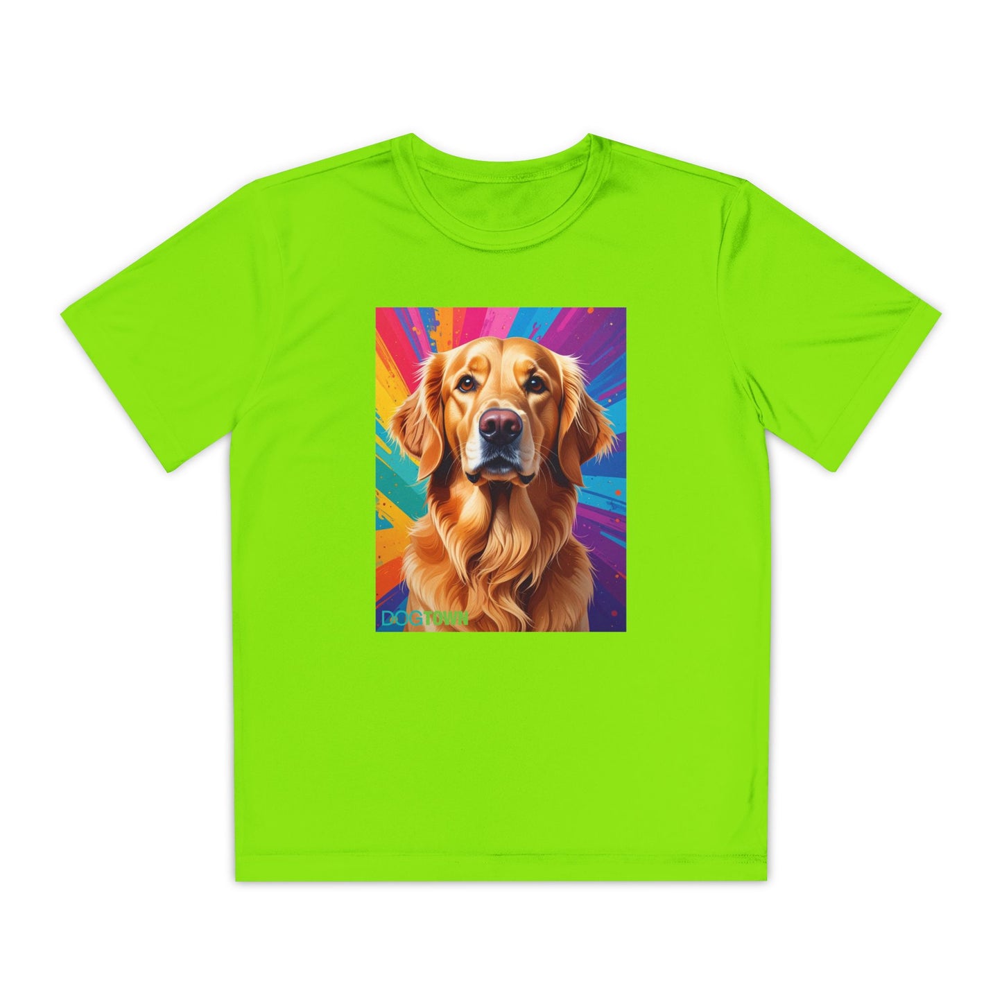 Pup Art Canvas - Kid's Sport Short Sleeve Tee (Golden Retriever)