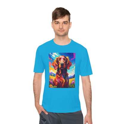 Pup Art Canvas Unisex Moisture Wicking Tee (Irish Setter)